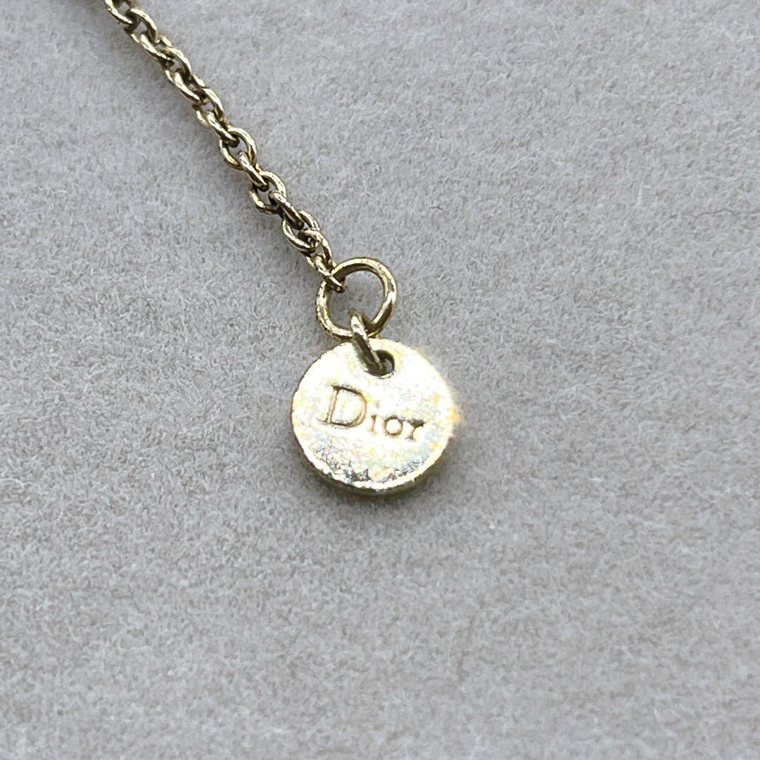 【Christian Dior】CDロゴ ネックレス ゴールド ラインストーン
