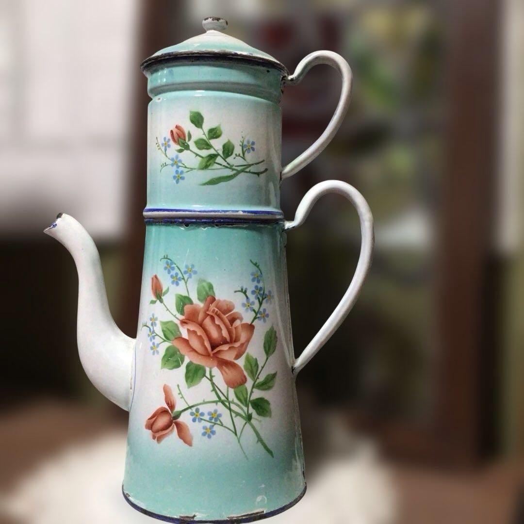 アンティークホーローポット　JAPY