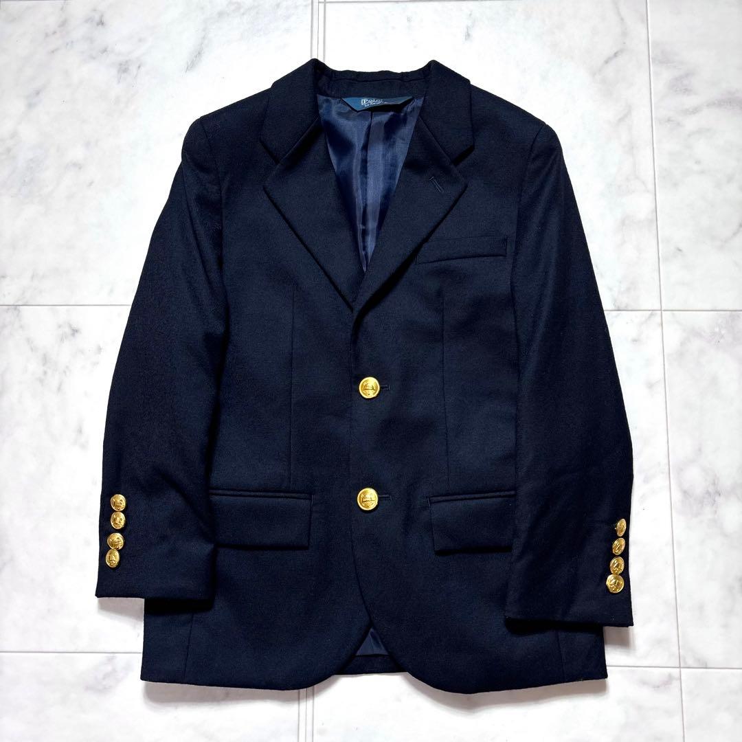 ラルフローレン キッズフォーマル 120/110 紺ブレ チェックパンツ スーツ