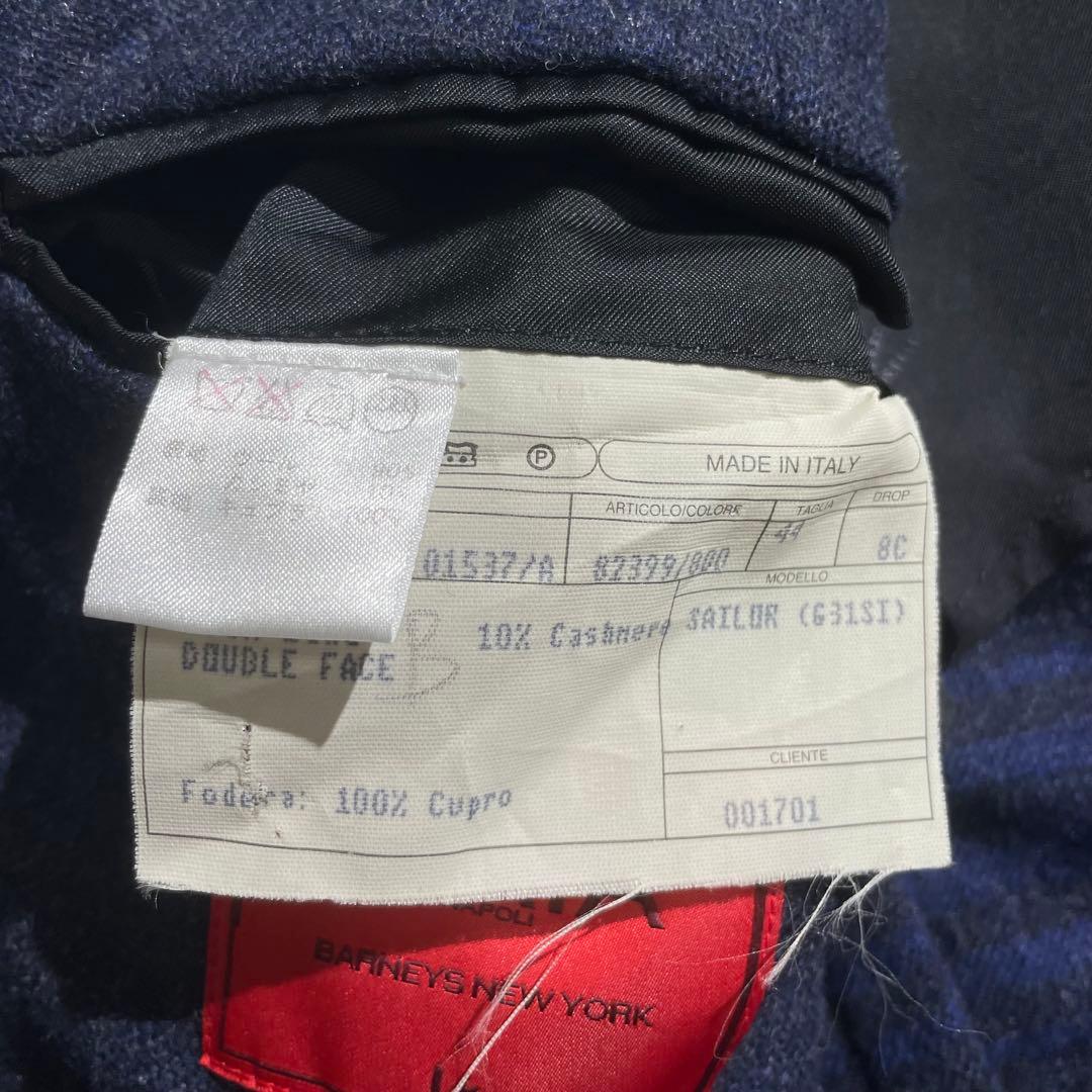 入手困難✨ イザイア テーラードジャケット カシミヤ素材 チェック柄 ネイビー