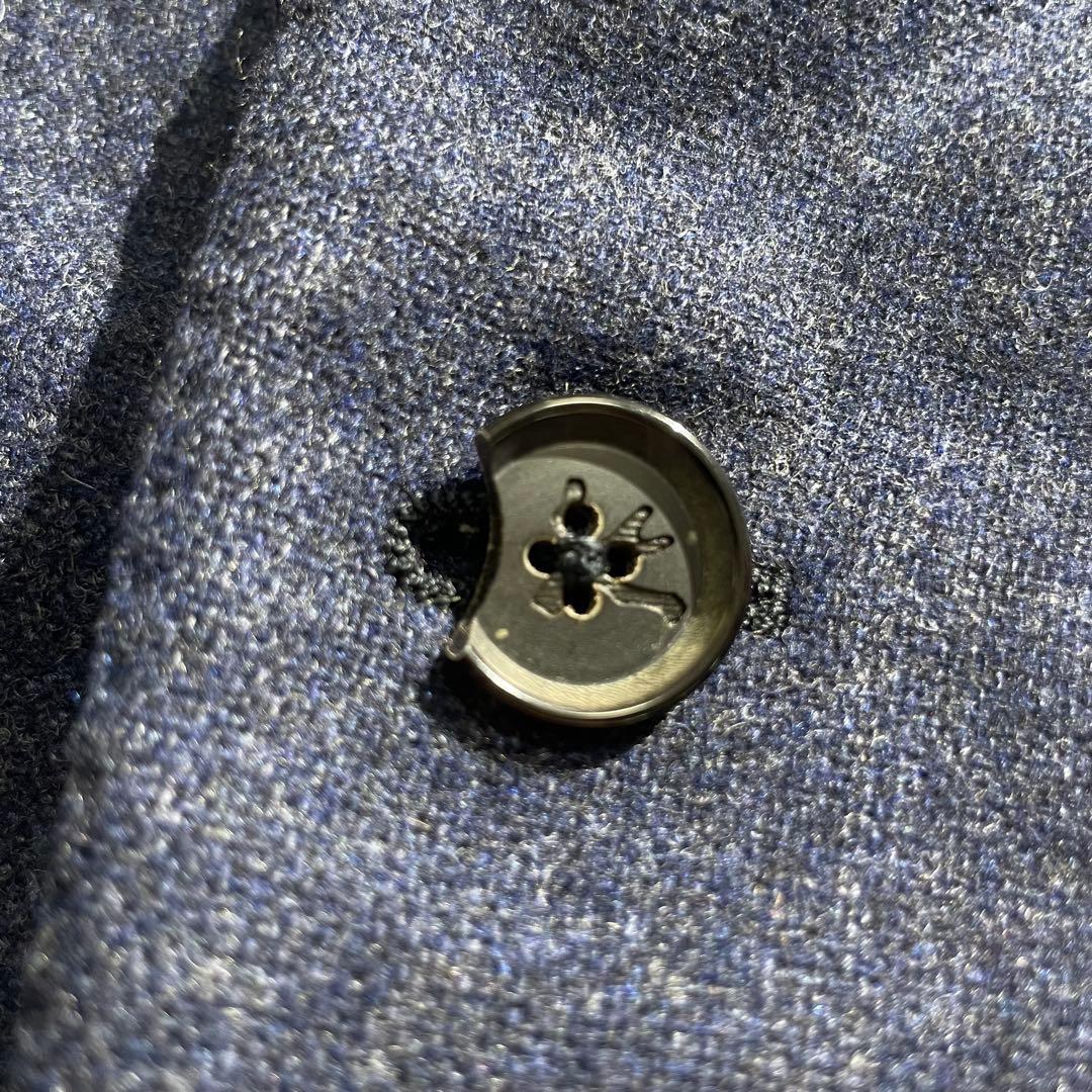 入手困難✨ イザイア テーラードジャケット カシミヤ素材 チェック柄 ネイビー