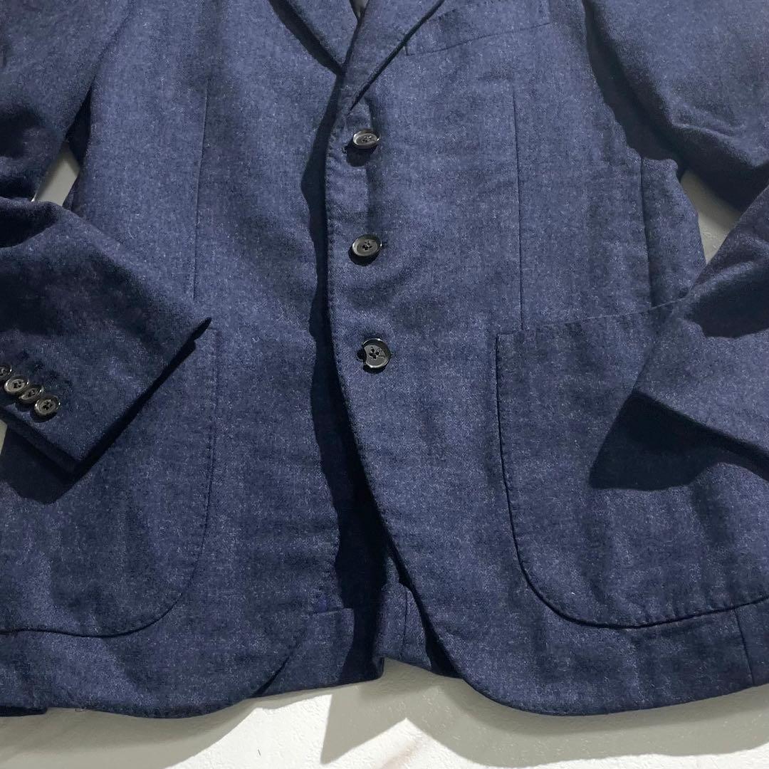 入手困難✨ イザイア テーラードジャケット カシミヤ素材 チェック柄 ネイビー