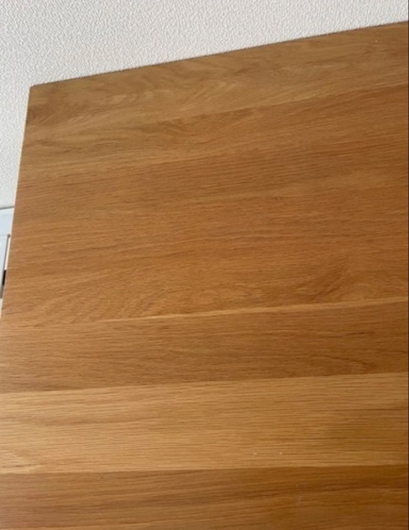 無印良品 木製デスク 110cm オーク材 引き出し・フック付き