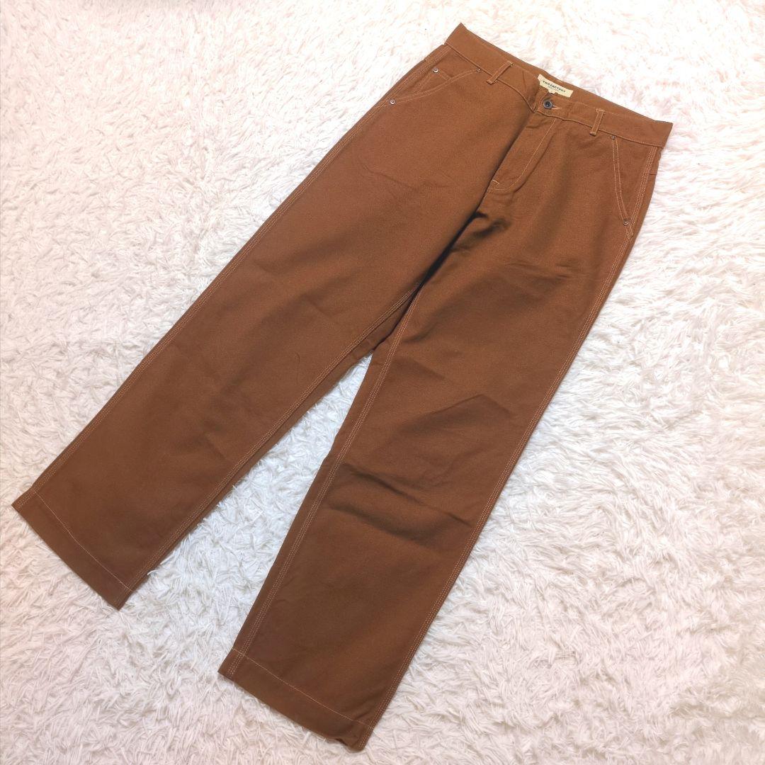 FOBFACTORY　メンズ　コットンダックワークパンツ　ブラウン　サイズ2
