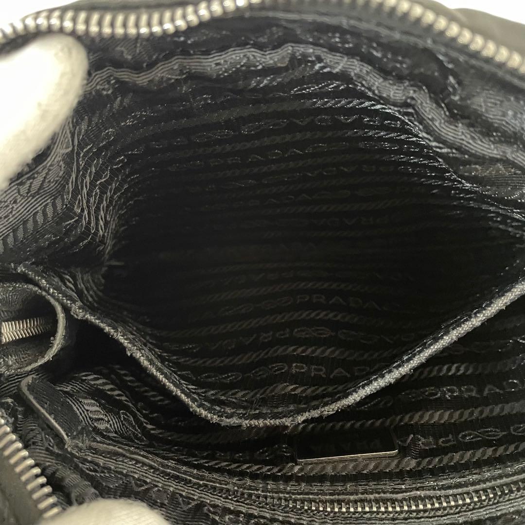 【良品】PRADA プラダ 2way チェーン ハンドバッグ キルティング 黒