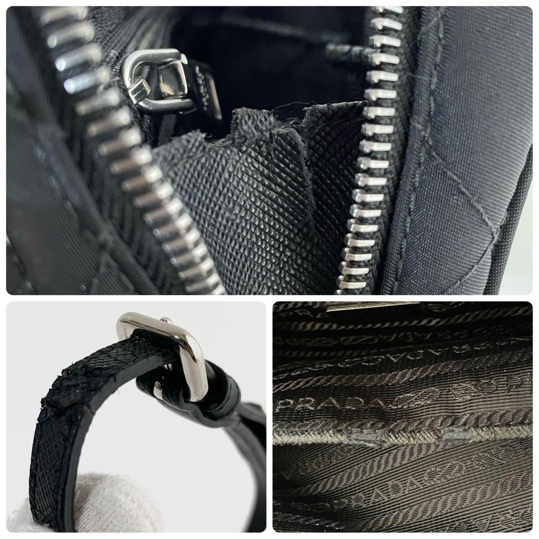 【良品】PRADA プラダ 2way チェーン ハンドバッグ キルティング 黒