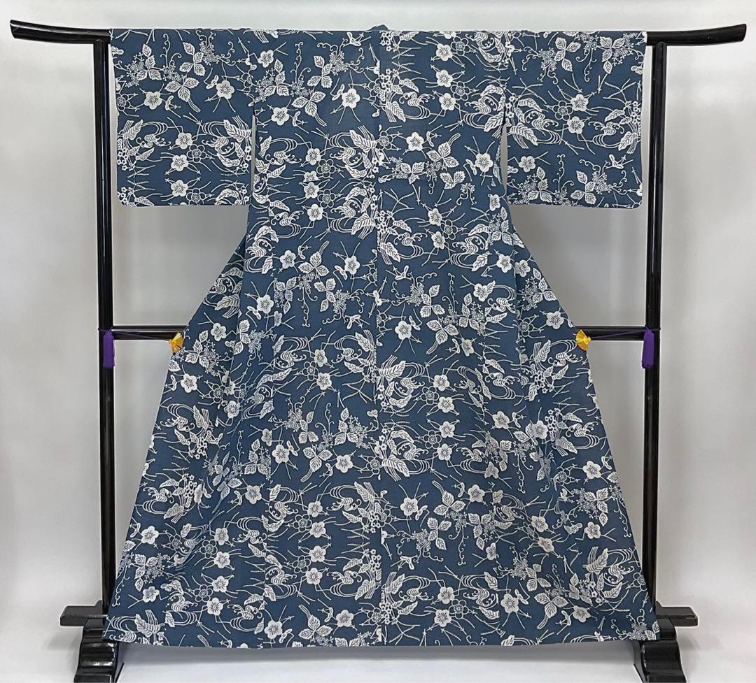 爽☆源氏物語　綿紬浴衣　特殊染色注染