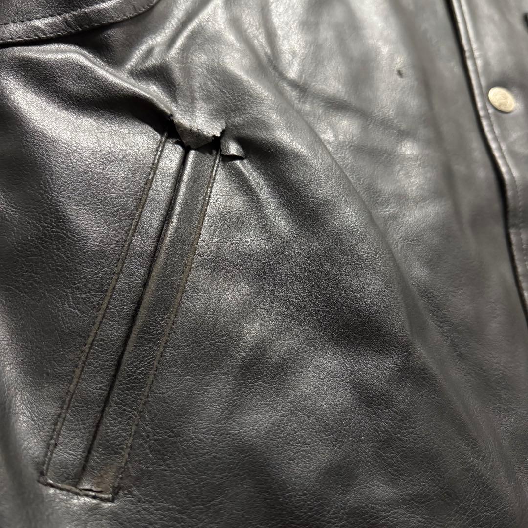 【希少品】AVIREX スタジャン　XL バッグロゴ　PVC レザージャケット