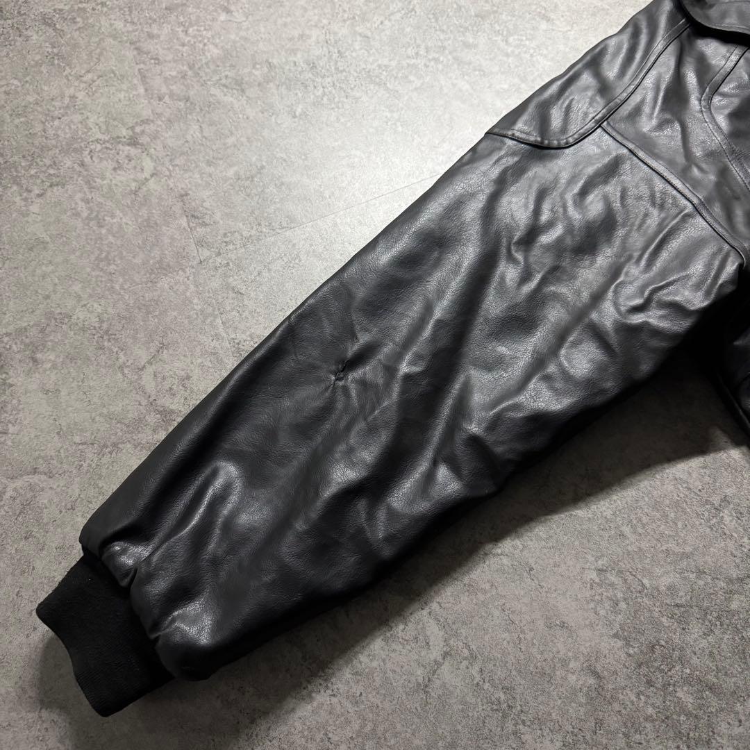 【希少品】AVIREX スタジャン　XL バッグロゴ　PVC レザージャケット