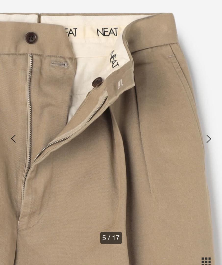 NEAT ニート ビショップ〈別注〉チノパンツ S チノパン　ナチュラル