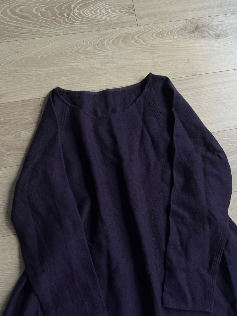 美品 JURGEN LEHL フレアニットワンピース ウール 紫