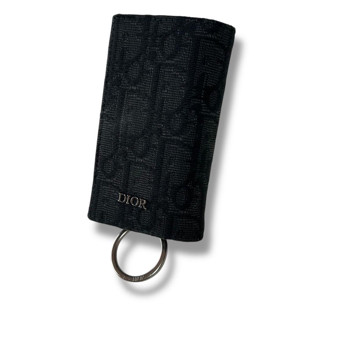 クリスチャンディオール キーケース オブリーク ブラック シルバー 総柄