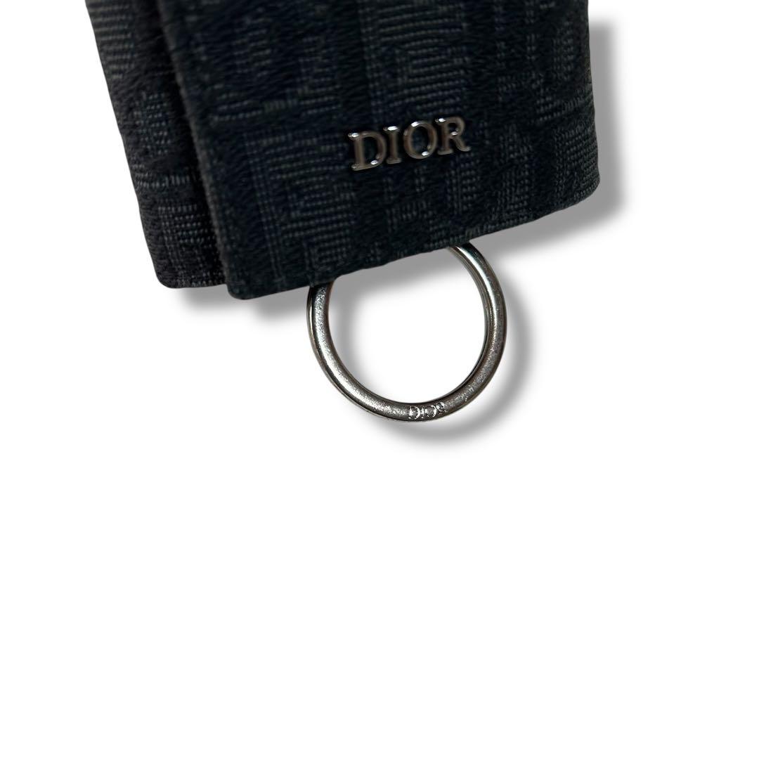 クリスチャンディオール キーケース オブリーク ブラック シルバー 総柄