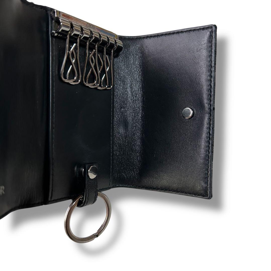 クリスチャンディオール キーケース オブリーク ブラック シルバー 総柄