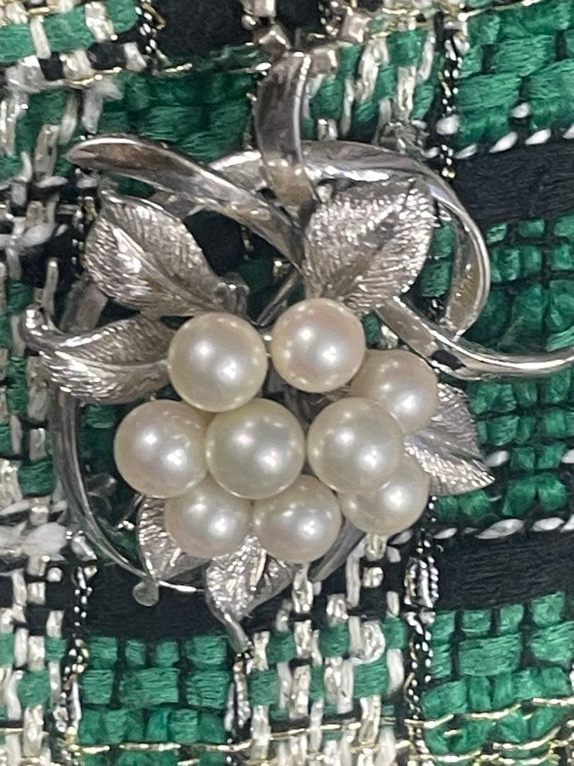 超希少 アコヤ真珠　田崎パールブローチ ペンダント花珠級 無調色 オーロラグレー