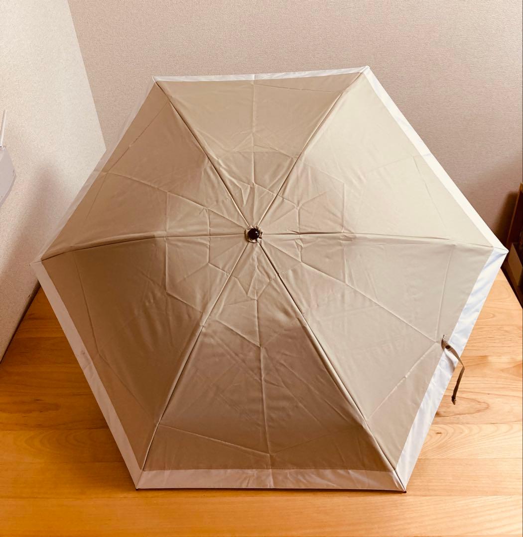 SunBarrier100 折り畳み日傘 三段折りコンビ　骨数6本　ベージュ