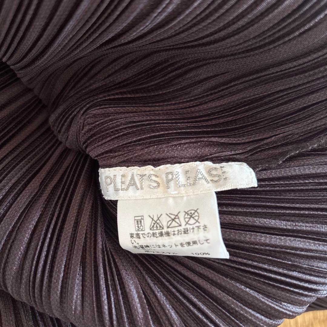 PLEATS PLEASE ノースリーブ ロングワンピース　茶サイズ4