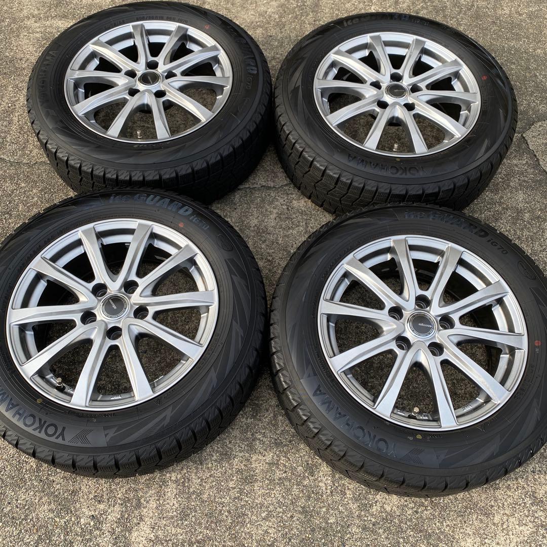 ◇中古バリ溝ヨコハマ205/60R16+トヨタ平座用アルミスタッドレスセット