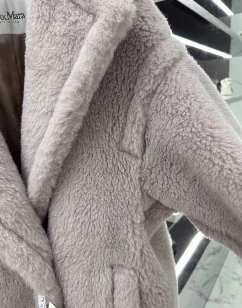 MaxMara ライトグレーファーコート XS