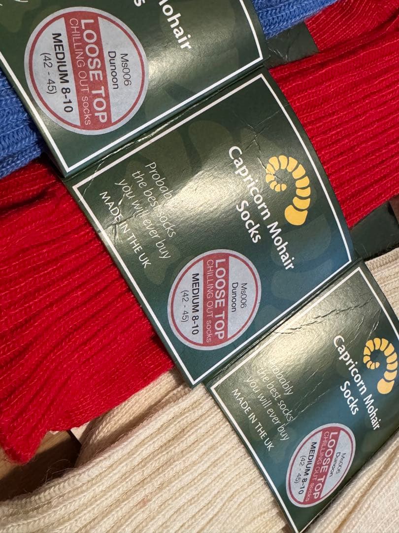 h*7様 新品 カプリコーンモヘアソックス M8-10 メンズ 英国製 4足セッ