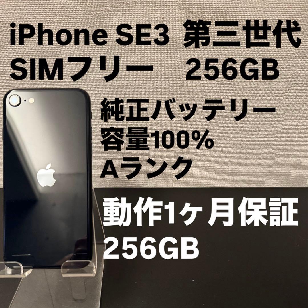 極美品 256GB Apple iPhone SE 3 第三世代 ミッドナイト