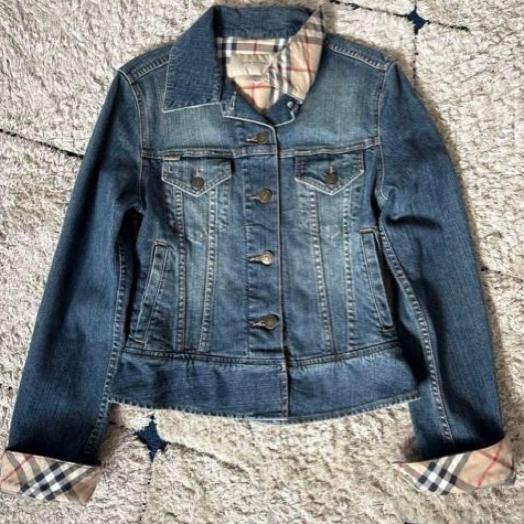 【美品✨】バーバリー　デニムジャケット　ウォッシャブル　ノバチェック　Gジャン