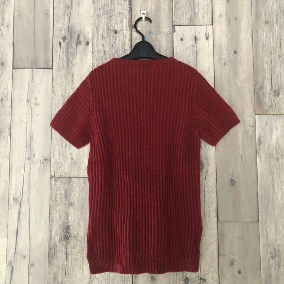 [新品未着用]ブルネロクチネリ カシミヤ100% 赤 半袖