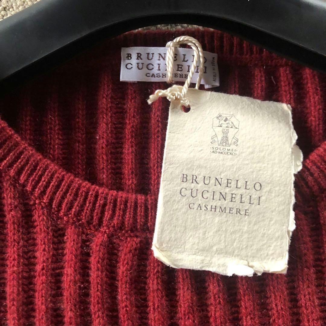 [新品未着用]ブルネロクチネリ カシミヤ100% 赤 半袖