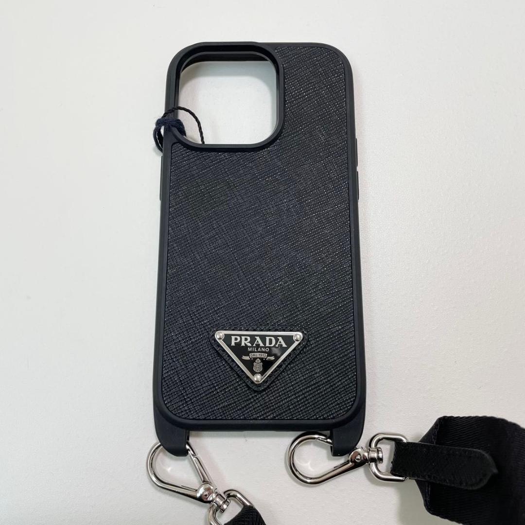 プラダ iPhone 14 Pro スマホケース ストラップ 黒 新品未使用