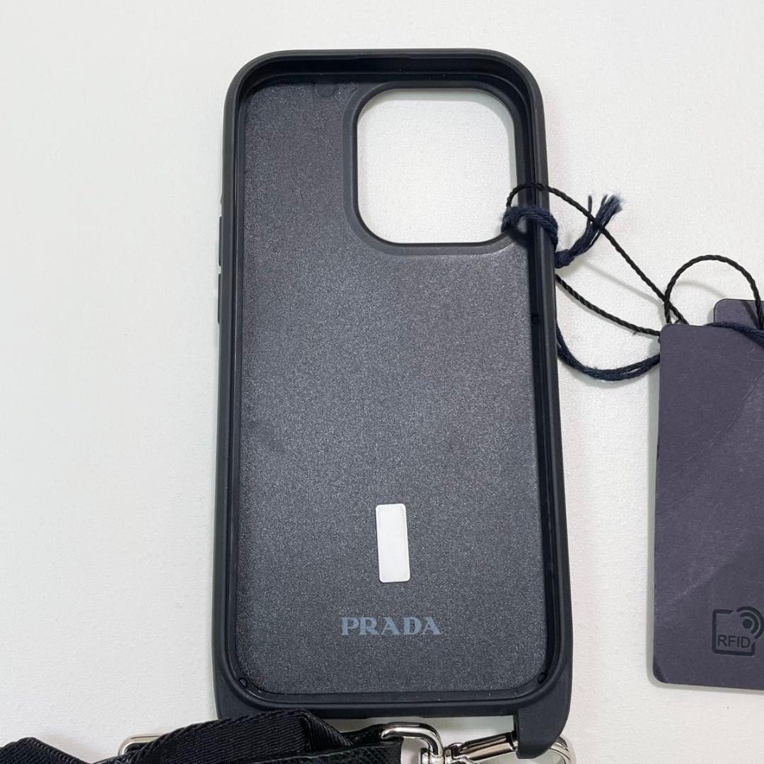 プラダ iPhone 14 Pro スマホケース ストラップ 黒 新品未使用