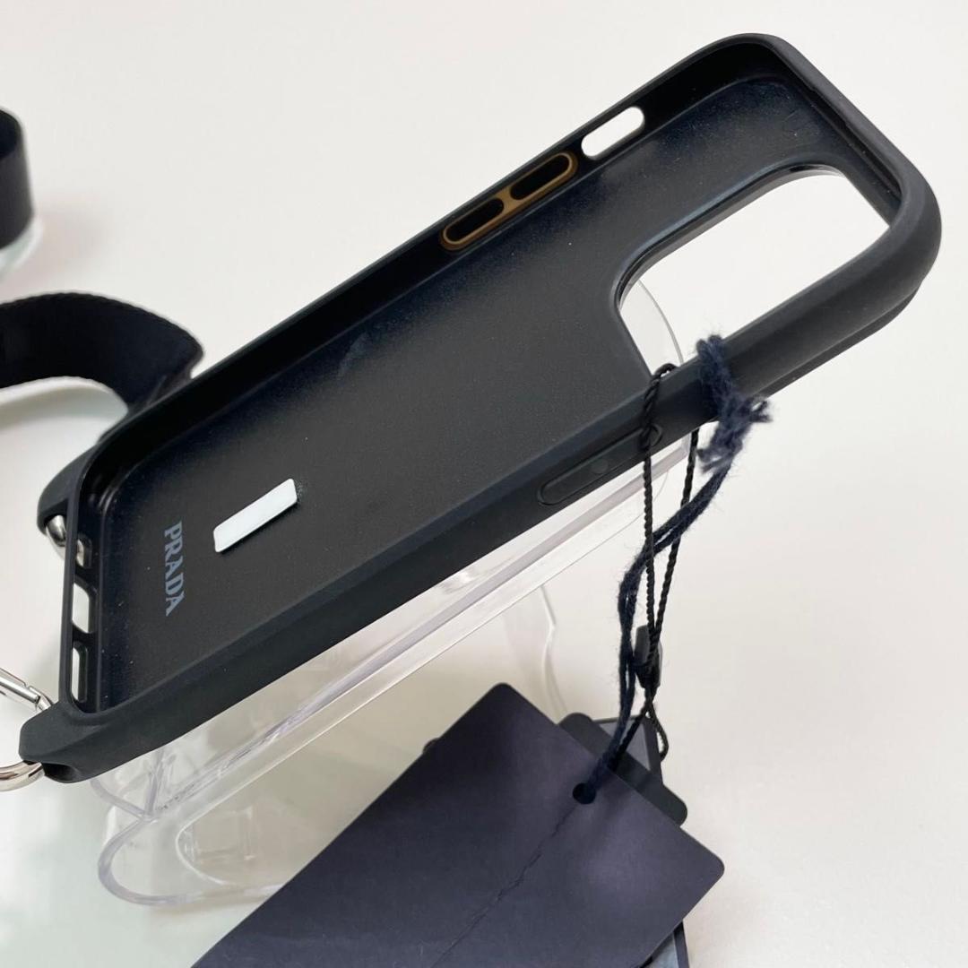 プラダ iPhone 14 Pro スマホケース ストラップ 黒 新品未使用