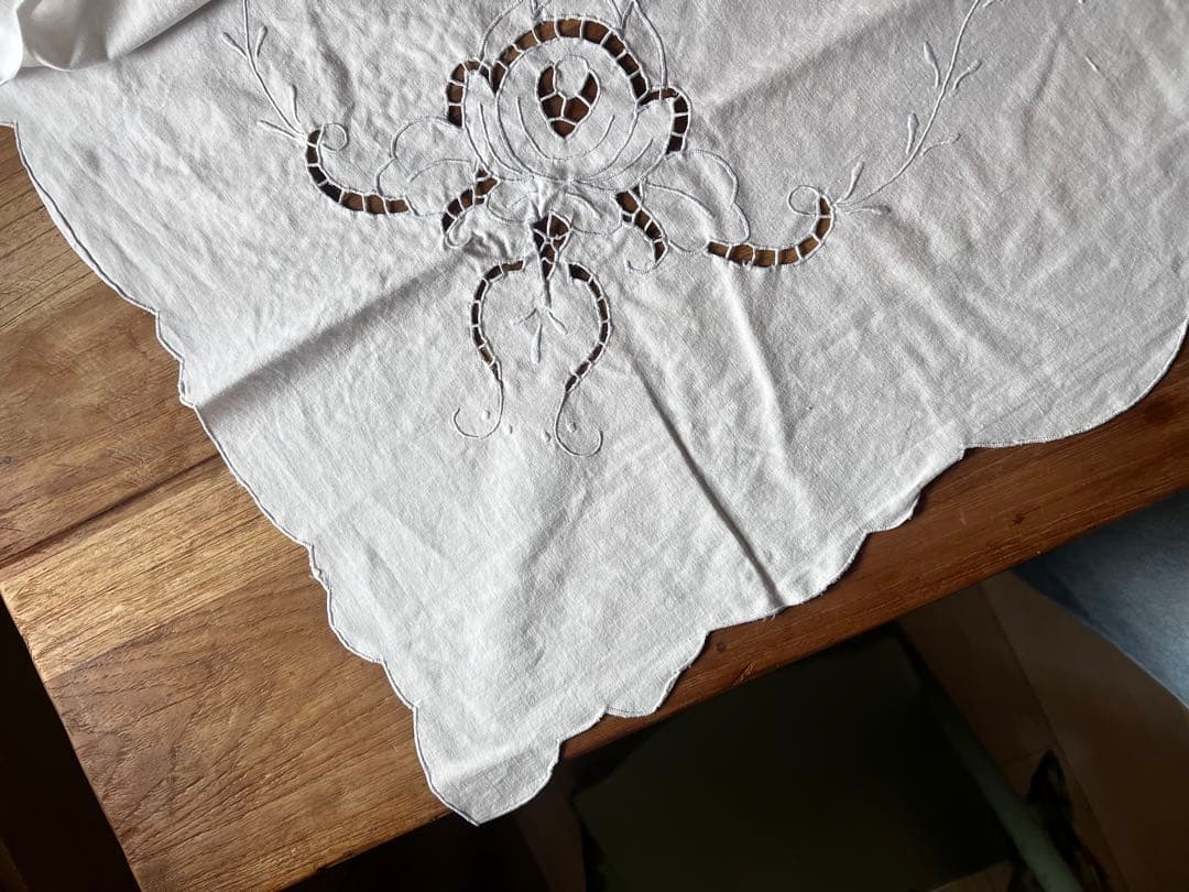 フランスアンティークテーブルクロス@a22