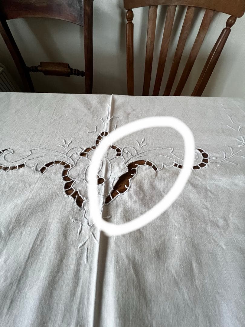 フランスアンティークテーブルクロス@a22