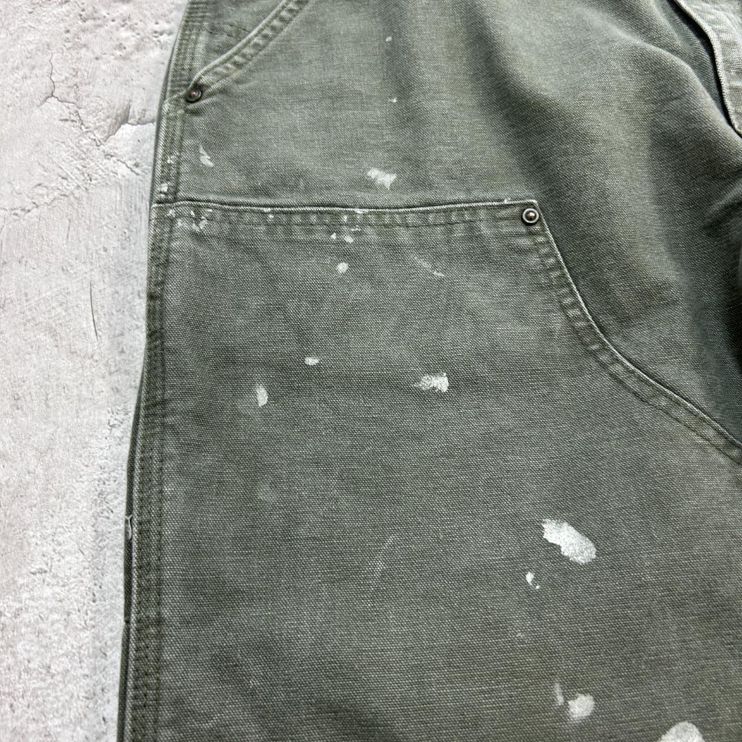 け*ん様 00s　カーハート　ダブルニーダックペインターパンツ　W35　モスグリ