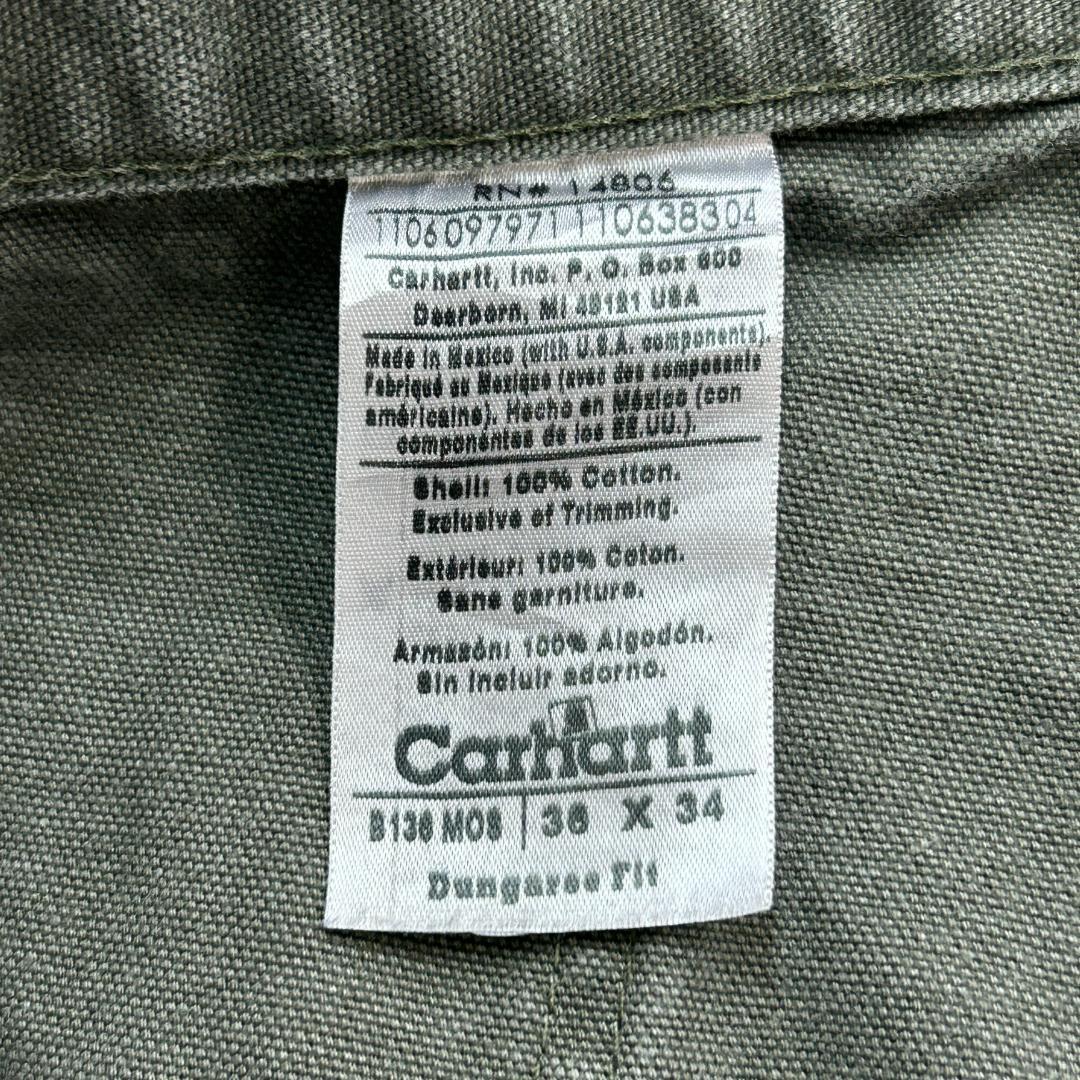 け*ん様 00s　カーハート　ダブルニーダックペインターパンツ　W35　モスグリ