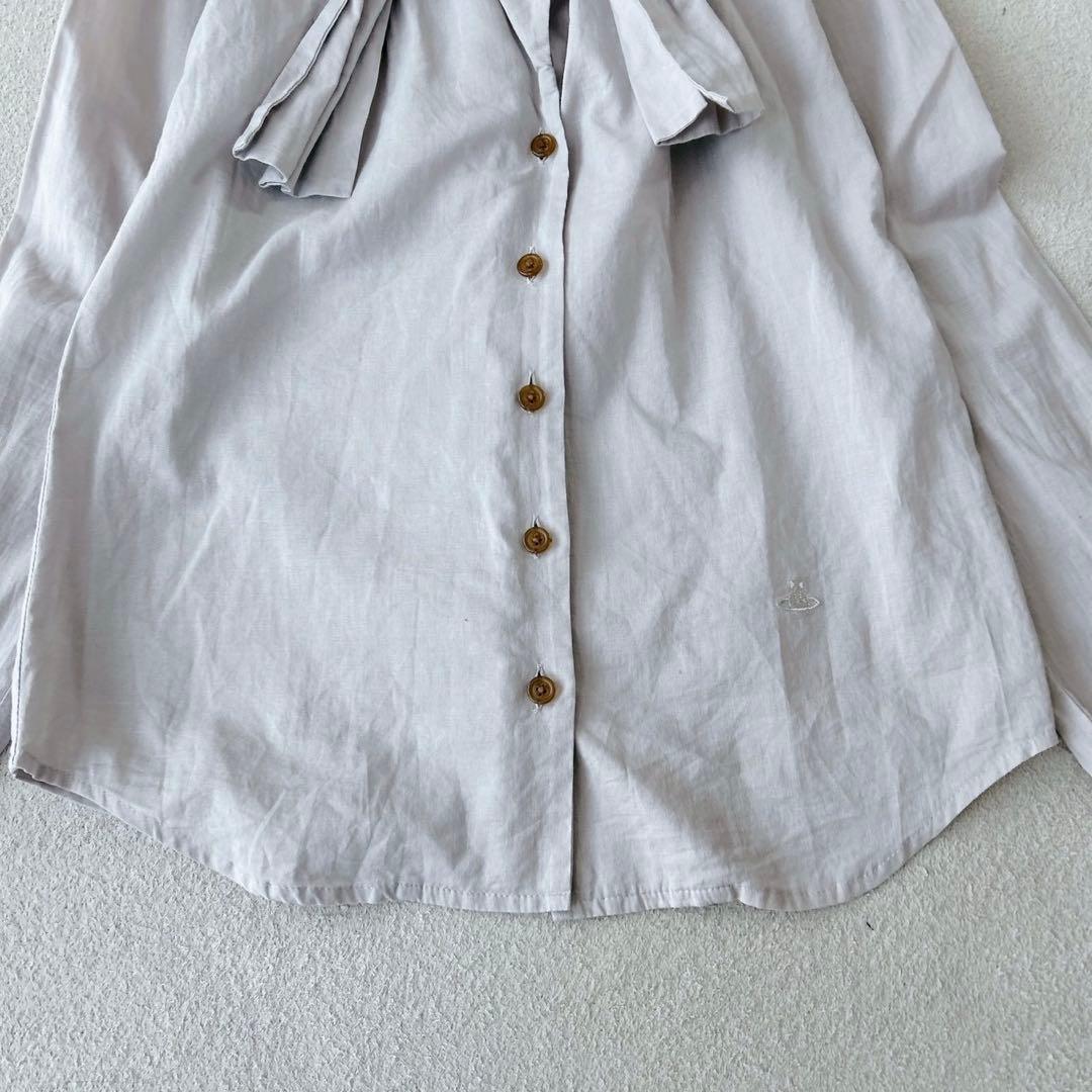 美品✨ヴィヴィアンウエストウッド　長袖　ボウタイ　ブラウス　オーブ刺繍　サイズ2