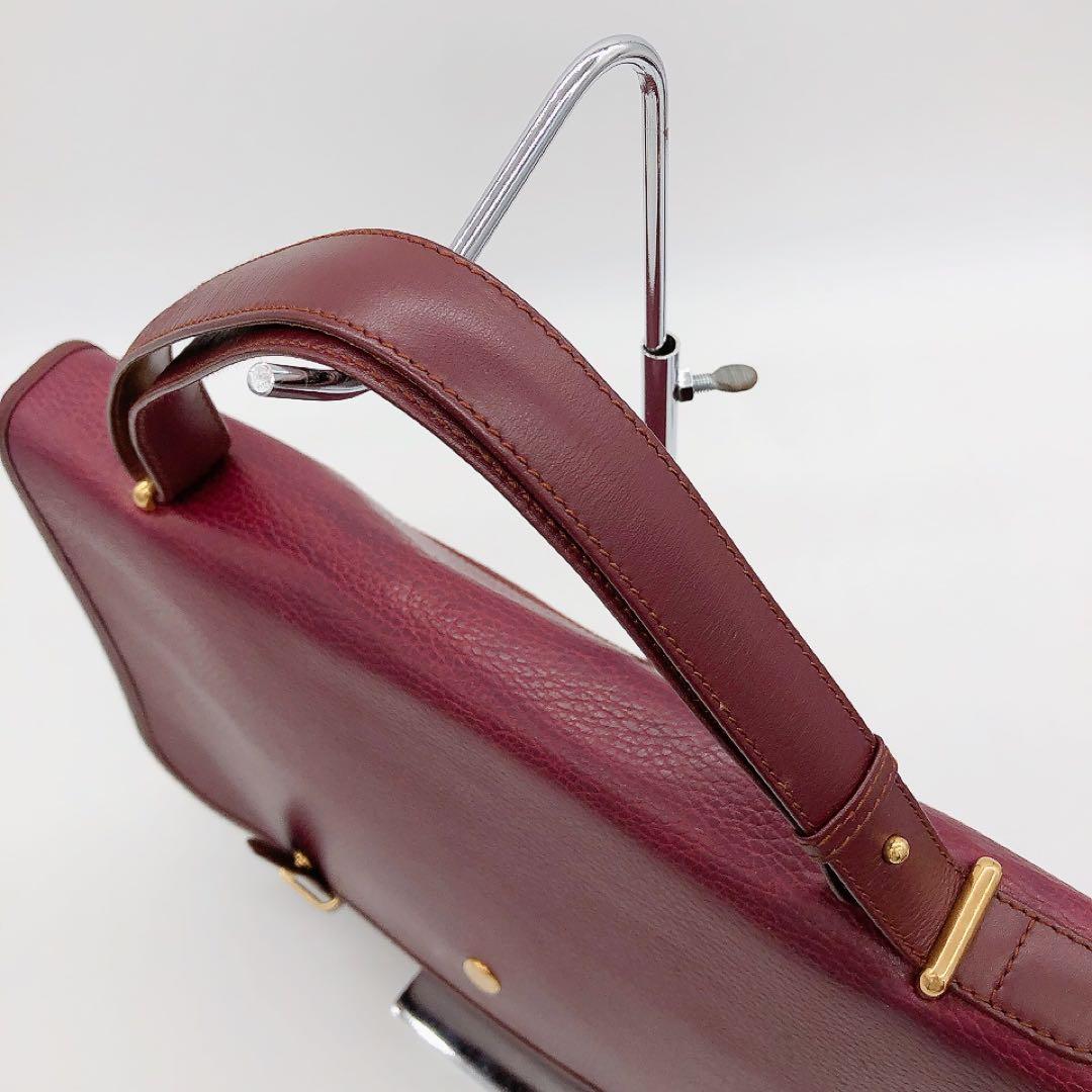 【Cartier】ビジネスバッグ　マストライン　レザー　ボルドー