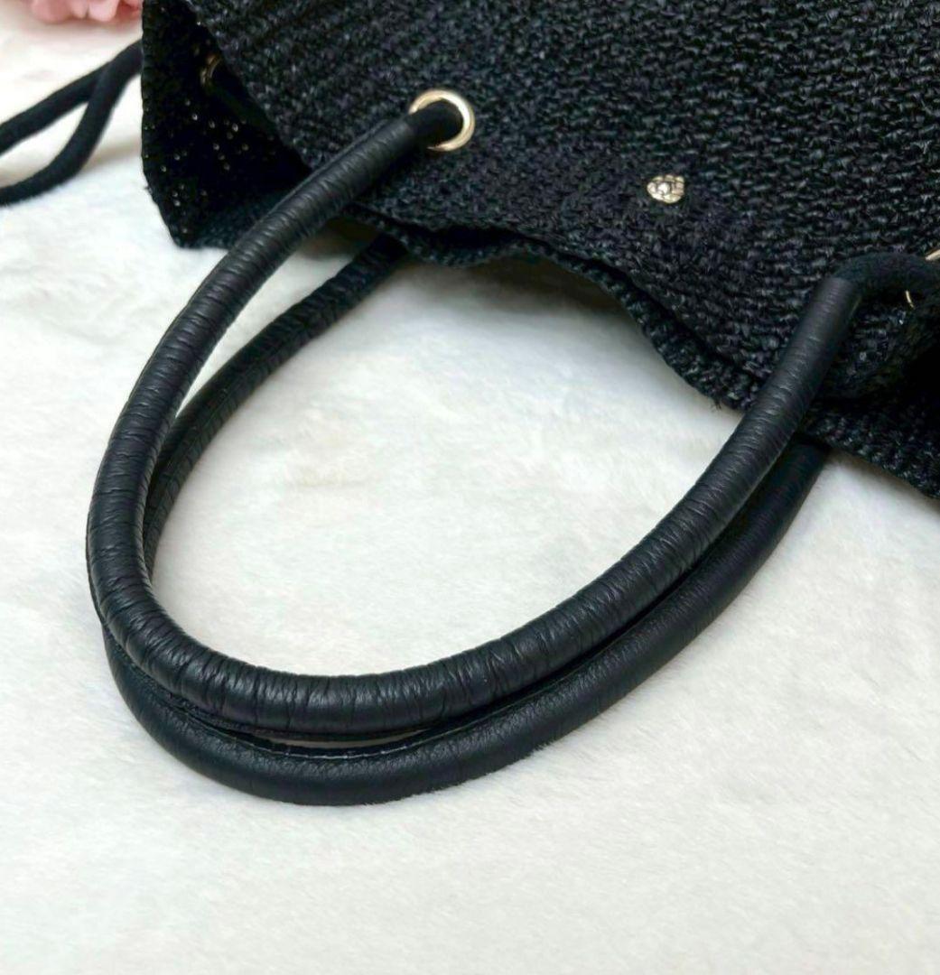 ヘレンカミンスキー　バッグ ハンドバッグ　ストロー　かご　ブラック