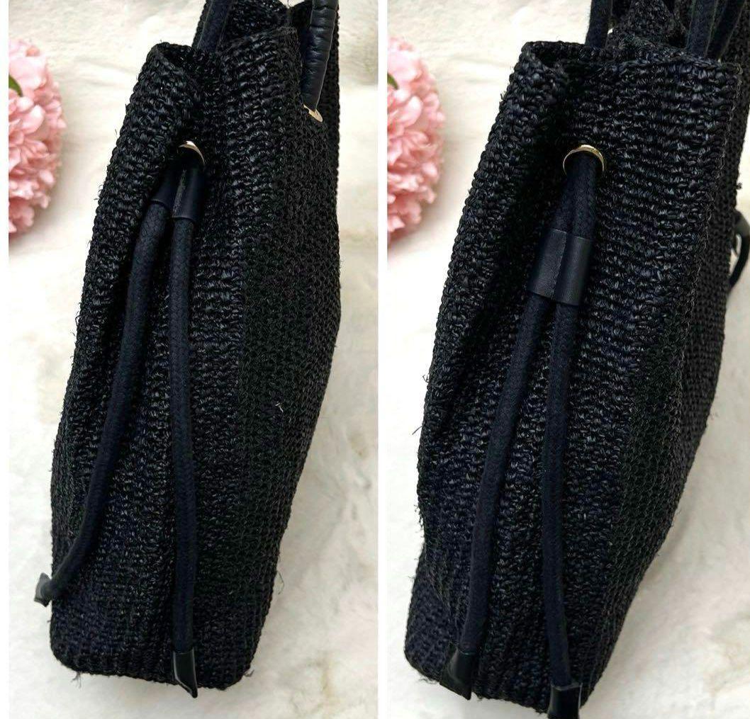 ヘレンカミンスキー　バッグ ハンドバッグ　ストロー　かご　ブラック