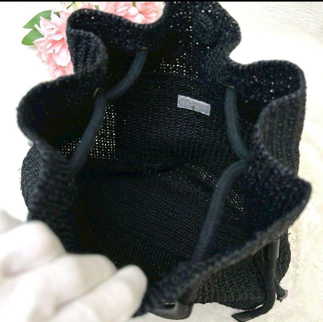 ヘレンカミンスキー　バッグ ハンドバッグ　ストロー　かご　ブラック