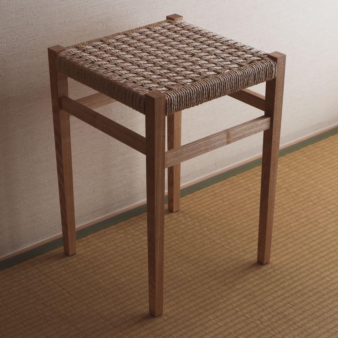 ペーパーコードスツール　天然木