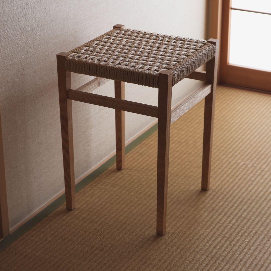ペーパーコードスツール　天然木