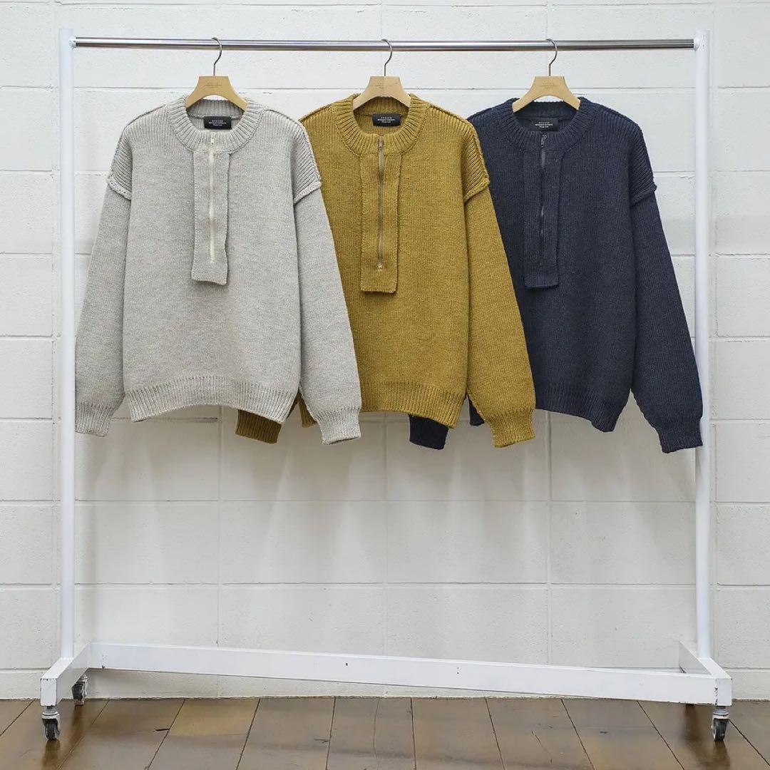 美品 UNUSED アンユーズド2023aw ハーフジップニット
