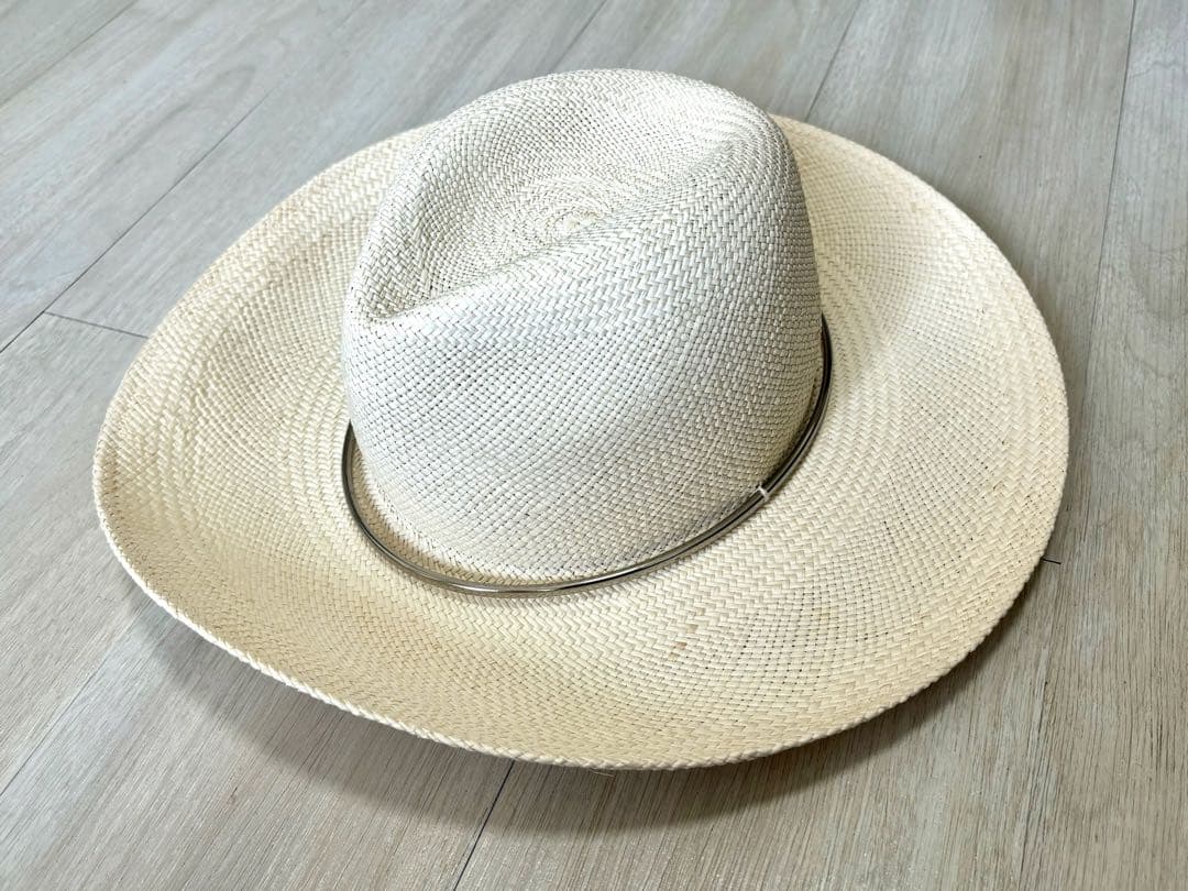 ジャネッサレオン　ドゥズィーエムクラス　ホワイト　ストローハット　Mサイズ
