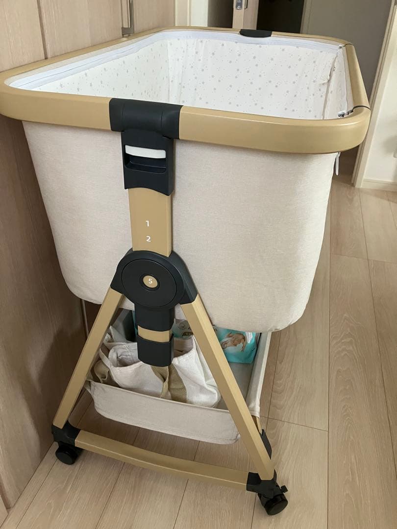 HZDMJ ベビーベッド ベージュ(カーキ)