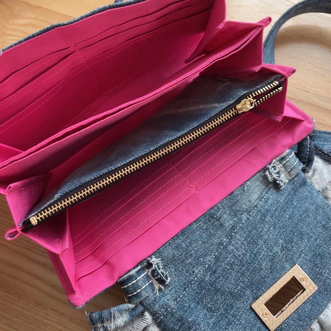 デニム リメイク フリルウォレット ショルダー 2点セット