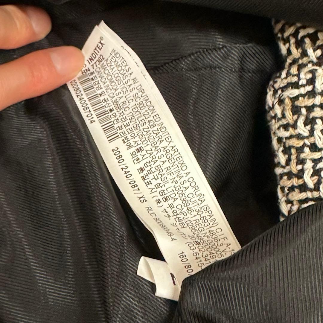 さ*ら様 【極美品】ZARA♡韓国風ツイードショートジャケット/XSサイズ/秋冬