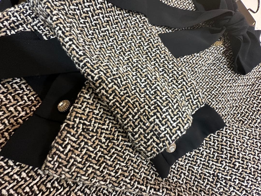 さ*ら様 【極美品】ZARA♡韓国風ツイードショートジャケット/XSサイズ/秋冬