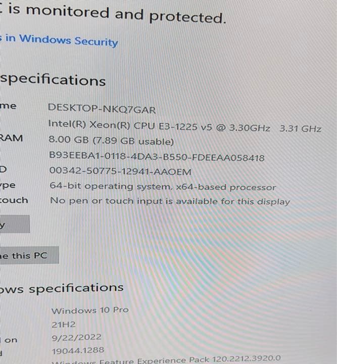ワークステーション Dell Xeon E3-1225 v5 CPU 8GB 500GB