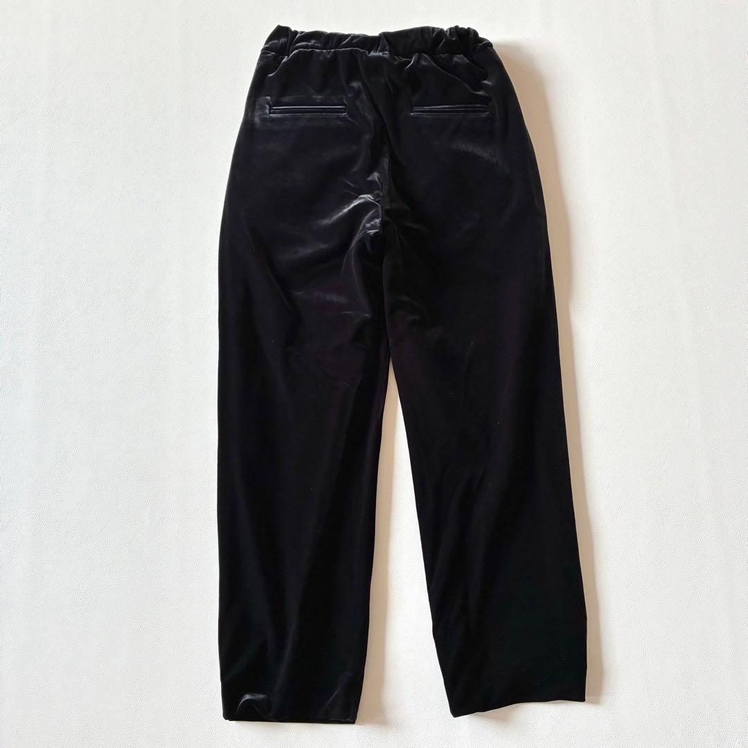 OHGA オーガ　ベロアパンツ　ドロストパンツ　ブラック　S